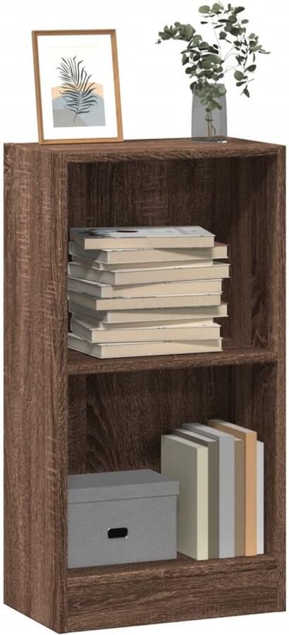 FIONERA Boekenkast 40x24x76 cm bewerkt hout bruin eikenkleurig