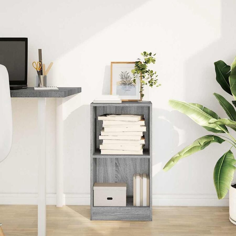 FIONERA Boekenkast 40x24x76 cm bewerkt hout grijs sonoma eikenkleurig