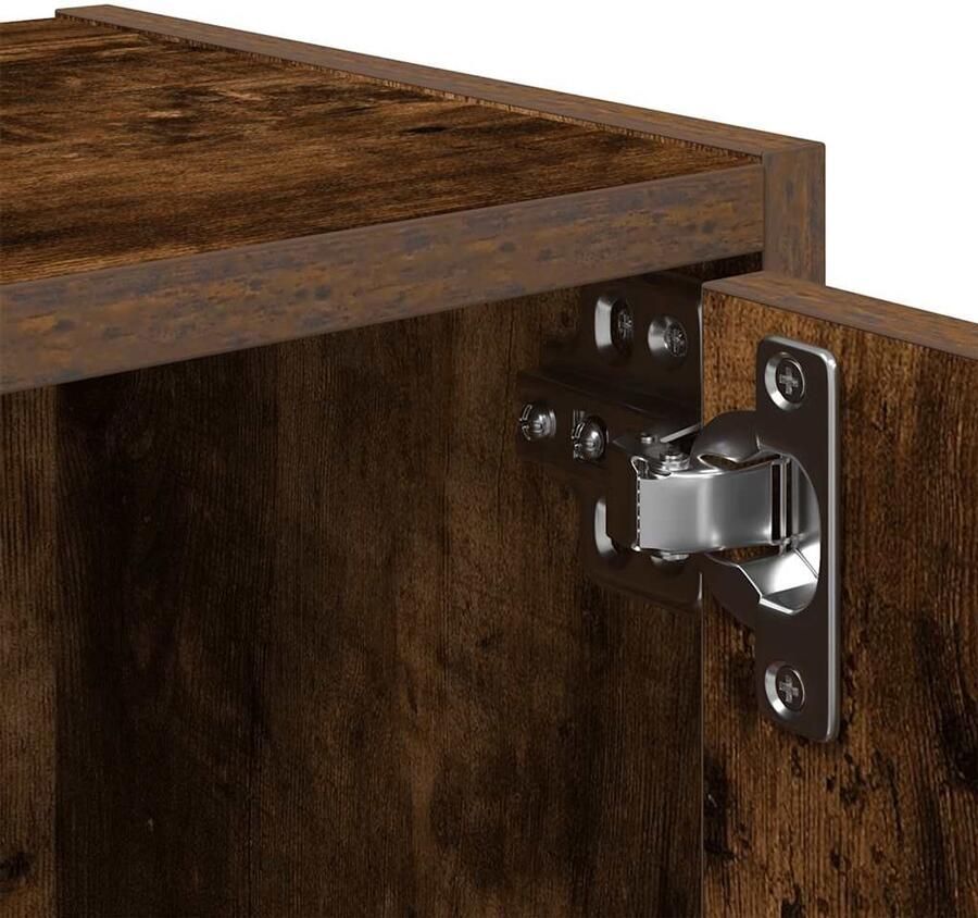 FIONERA Boekenkast 40x24x77 cm bewerkt hout gerookt eikenkleurig