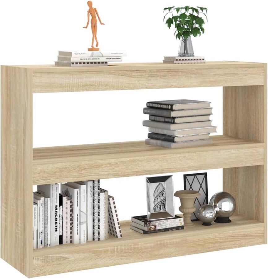 FIONERA Boekenkast kamerscherm 100x30x72 cm sonoma eikenkleurig