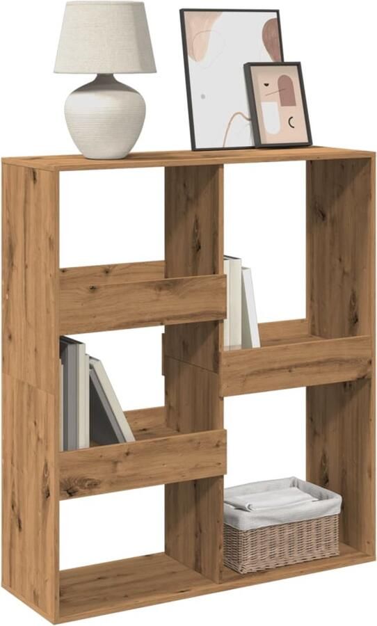 FIONERA Boekenkast kamerscherm 100x33x115 cm artisanaal eikenkleurig