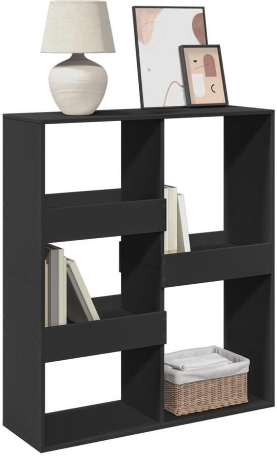 FIONERA Boekenkast kamerscherm 100x33x115 cm zwart