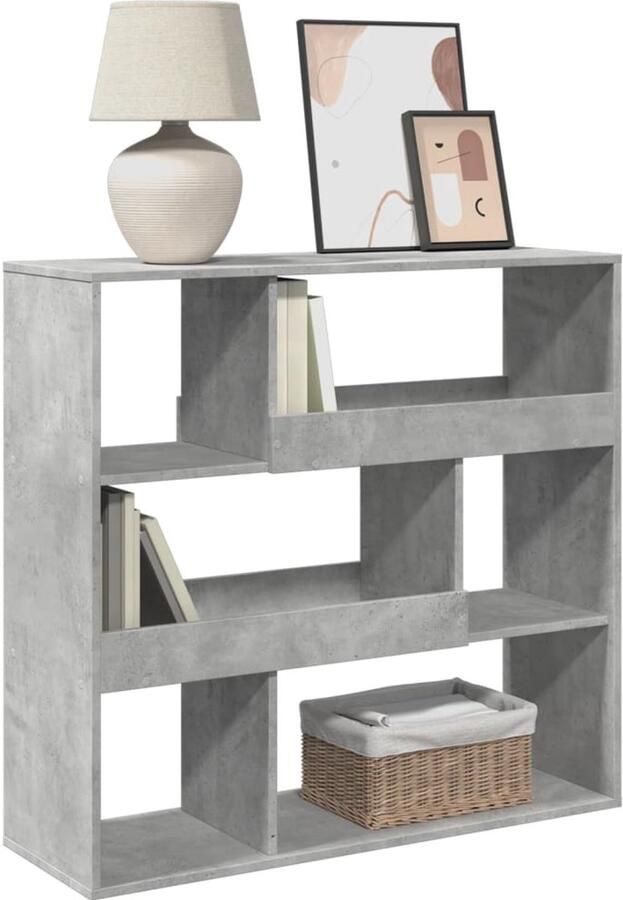 FIONERA Boekenkast kamerscherm 100x33x94 5 cm betongrijs