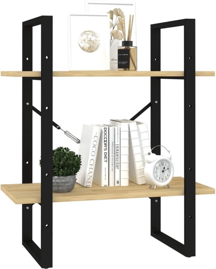 FIONERA Boekenkast met 2 schappen 60x30x70 cm massief grenenhout