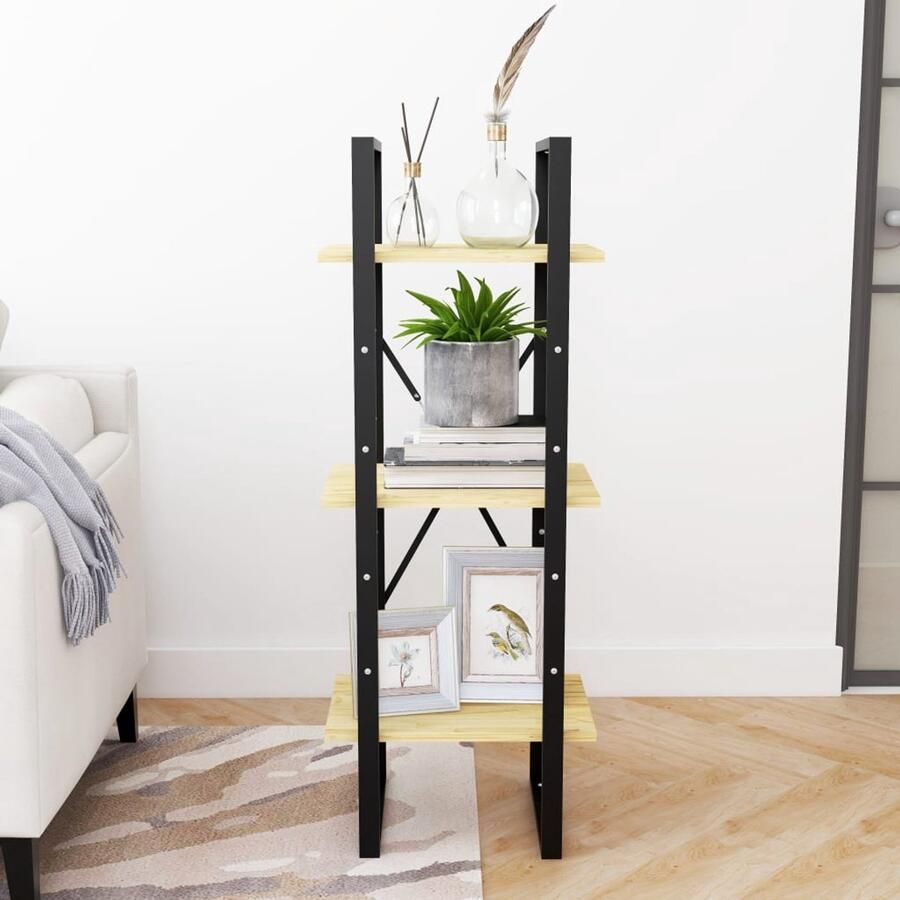 FIONERA Boekenkast met 3 schappen 40x30x105 cm massief grenenhout