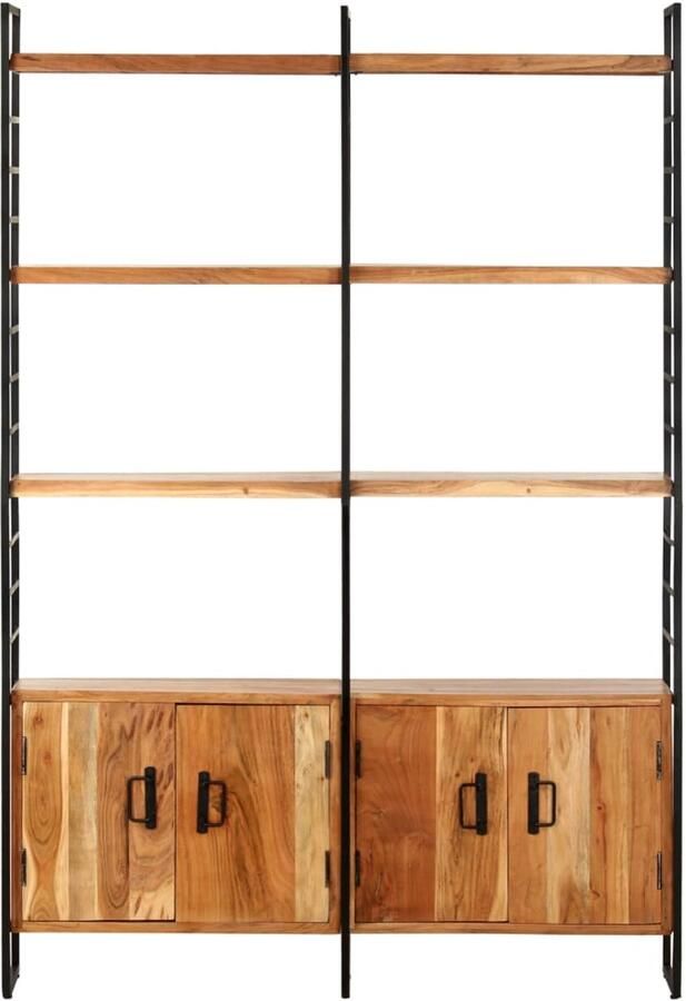 FIONERA Boekenkast met 4 schappen 124x30x180 cm massief acaciahout