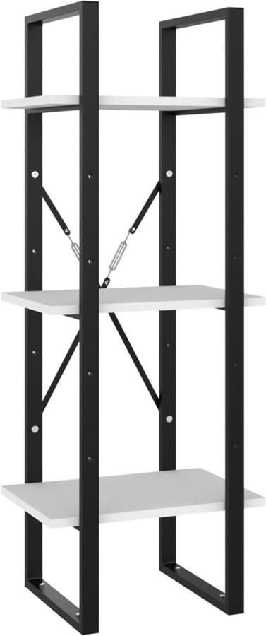 FIONERA Boekenkast met 5 schappen 40x30x175 cm bewerkt hout wit