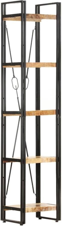 FIONERA Boekenkast met 5 schappen 40x30x180 cm massief mangohout