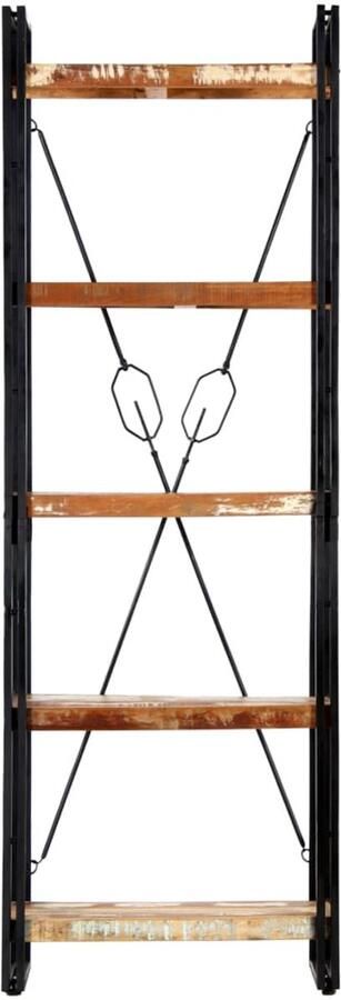 FIONERA Boekenkast met 5 schappen 60x30x180 cm massief gerecycled hout