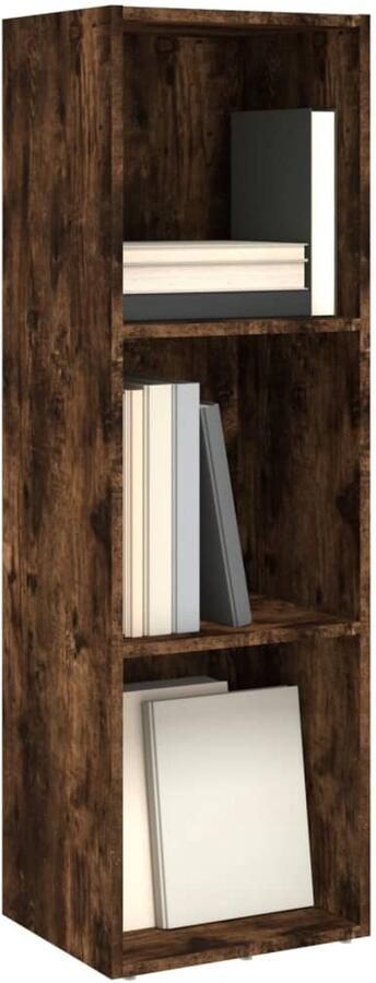 FIONERA Boekenkast tv-meubel 36x30x114 cm bewerkt hout gerookt eiken