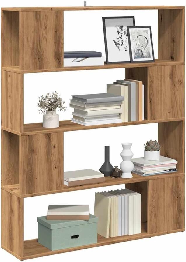 FIONERA Boekenkast kamerscherm 100x24x124 5 cm artisanaal eikenkleur