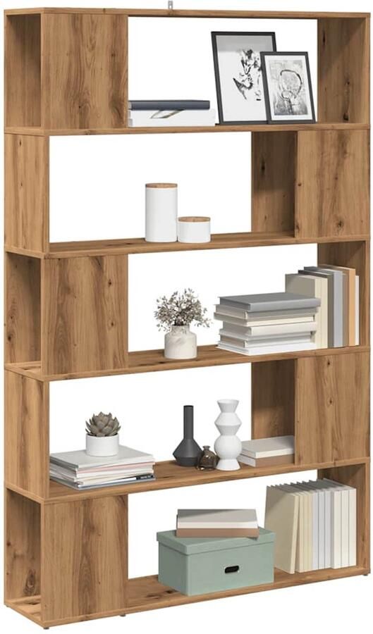 FIONERA Boekenkast kamerscherm 100x24x155 cm artisanaal eikenkleur