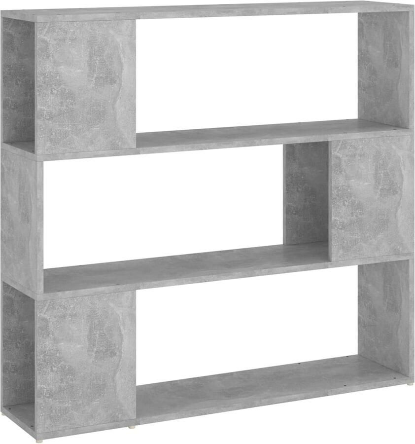 FIONERA Boekenkast kamerscherm 100x24x94 cm betongrijs