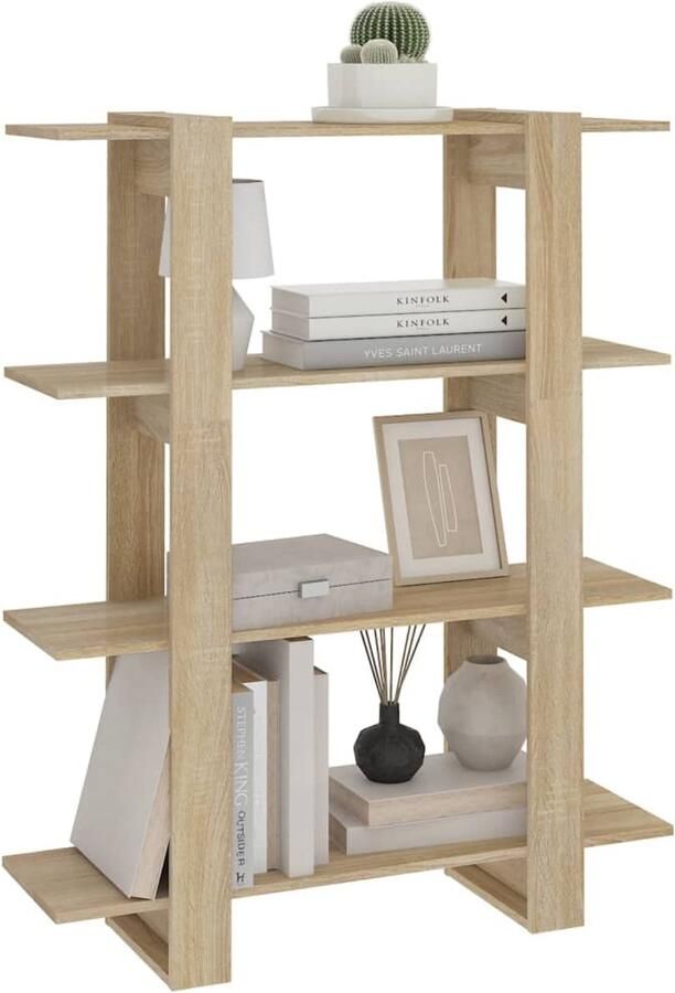 FIONERA Boekenkast kamerscherm 100x30x123 5 cm sonoma eikenkleurig