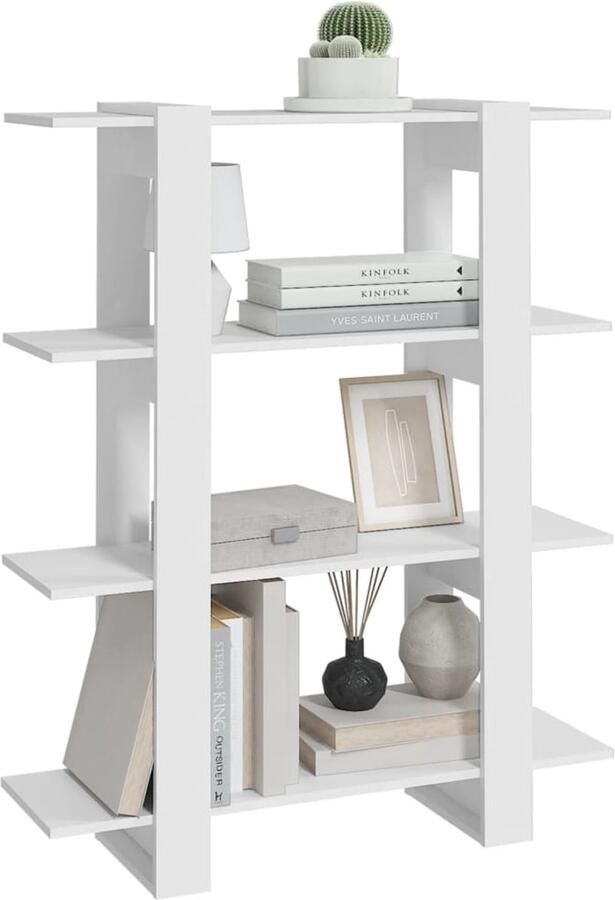 FIONERA Boekenkast kamerscherm 100x30x123 5 cm wit