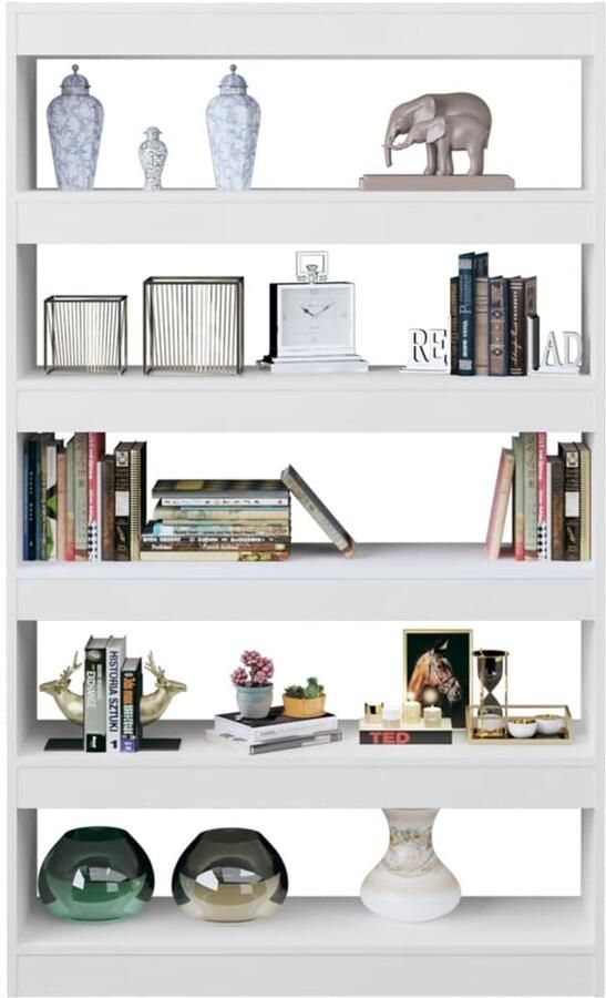 FIONERA Boekenkast kamerscherm 100x30x166 cm wit