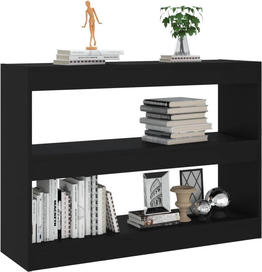 FIONERA Boekenkast kamerscherm 100x30x72 cm zwart