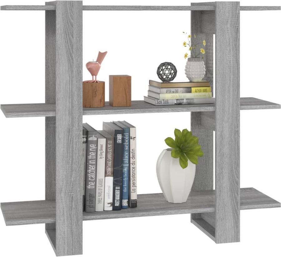 FIONERA Boekenkast kamerscherm 100x30x87 cm grijs sonoma eikenkleurig