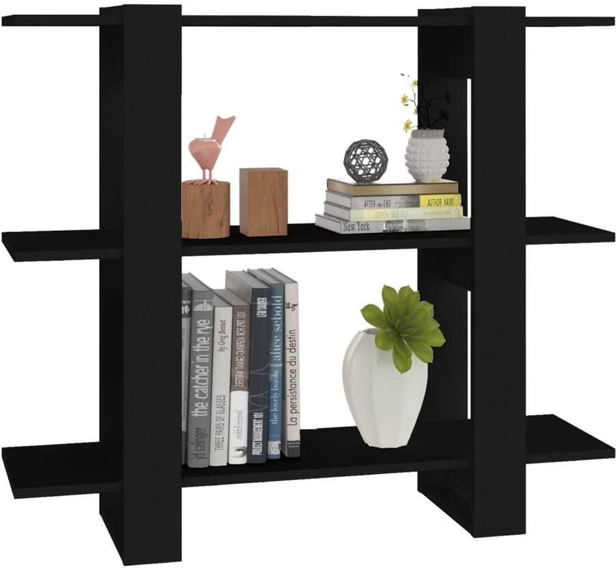 FIONERA Boekenkast kamerscherm 100x30x87 cm zwart