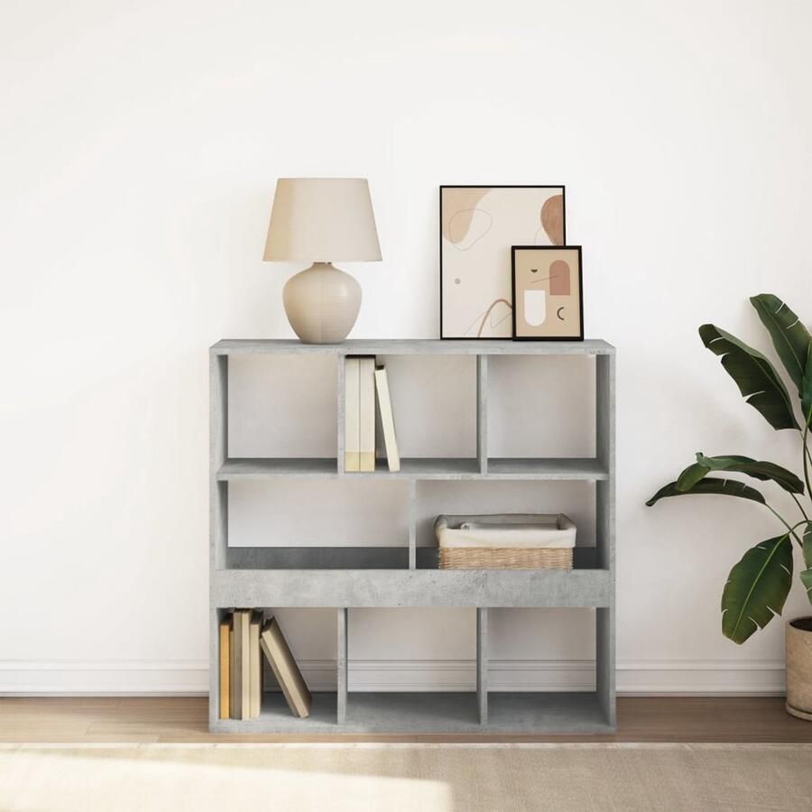 FIONERA Boekenkast kamerscherm 100x33x94 5 cm betongrijs