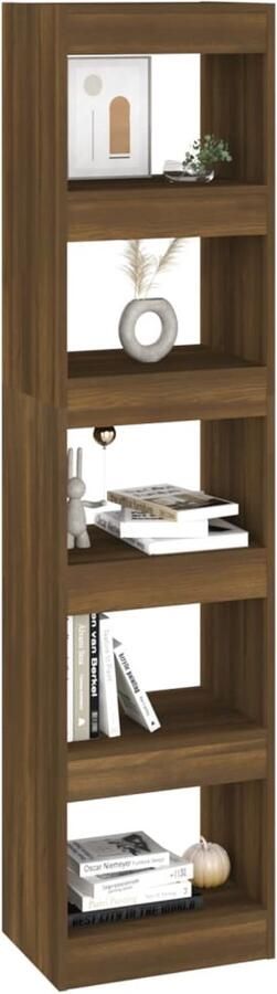 FIONERA Boekenkast kamerscherm 40x30x166 cm bruin eikenkleur