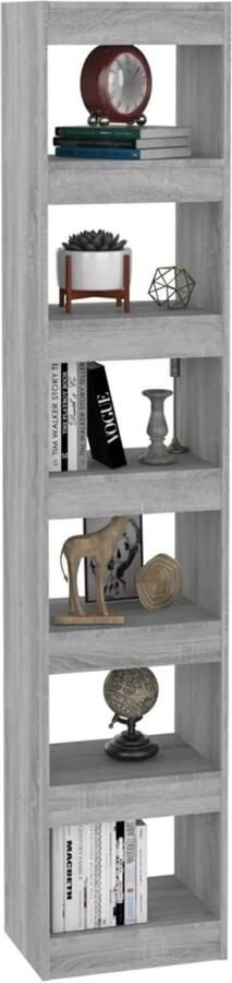 FIONERA Boekenkast kamerscherm 40x30x198 cm grijs sonoma eikenkleurig