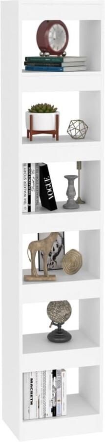 FIONERA Boekenkast kamerscherm 40x30x198 cm wit