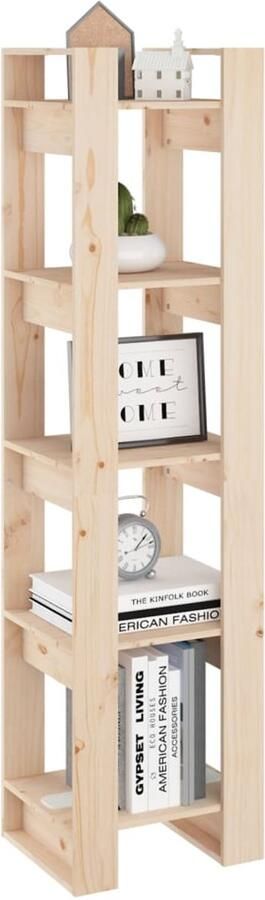 FIONERA Boekenkast kamerscherm 41x35x160 cm massief grenenhout