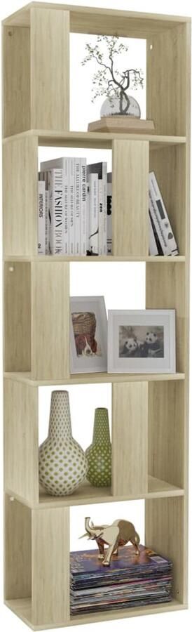 FIONERA Boekenkast kamerscherm 45x24x159 cm bewerkt hout sonoma eiken