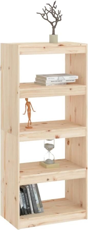 FIONERA Boekenkast kamerscherm 60x30x135 5 cm massief grenenhout