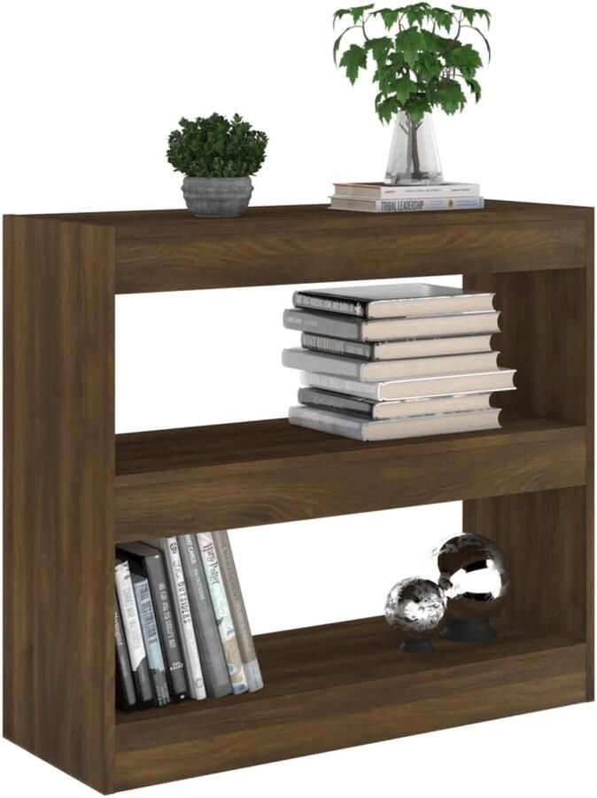 FIONERA Boekenkast kamerscherm 80x30x72 cm bruin eikenkleur