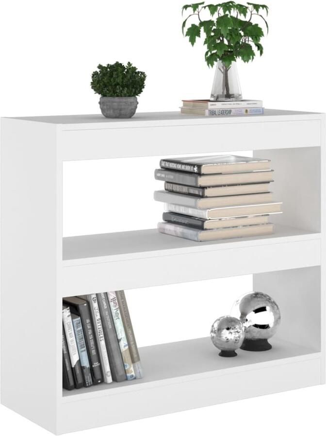 FIONERA Boekenkast kamerscherm 80x30x72 cm wit