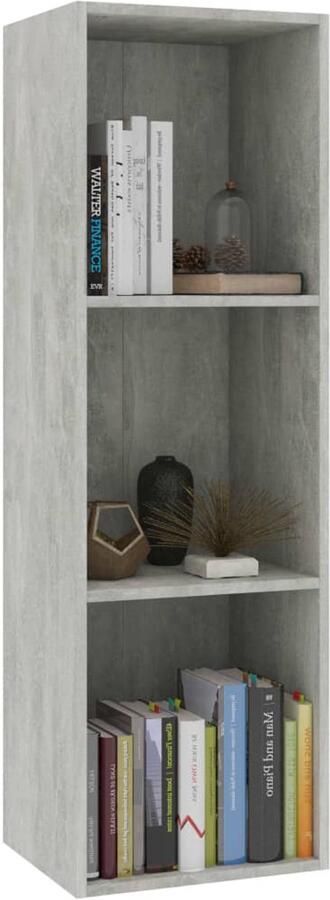 FIONERA Boekenkast tv-meubel 36x30x114 cm bewerkt hout betongrijs