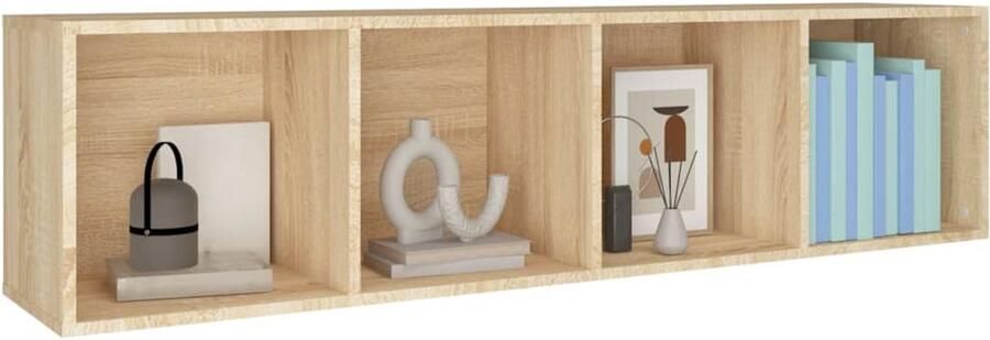 FIONERA Boekenkast tv-meubel 36x30x143cm bewerkt hout sonoma eikenkleur