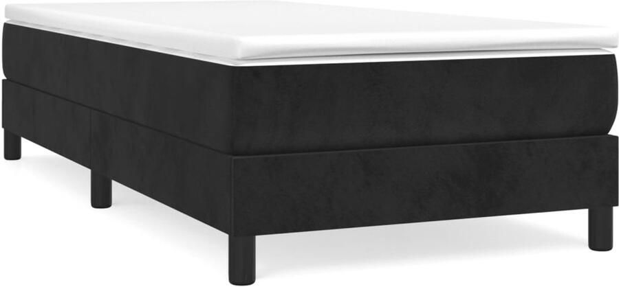 Vida XL Boxspring met matras fluweel zwart 100x200 cm SKU: V3144317 - Foto 3