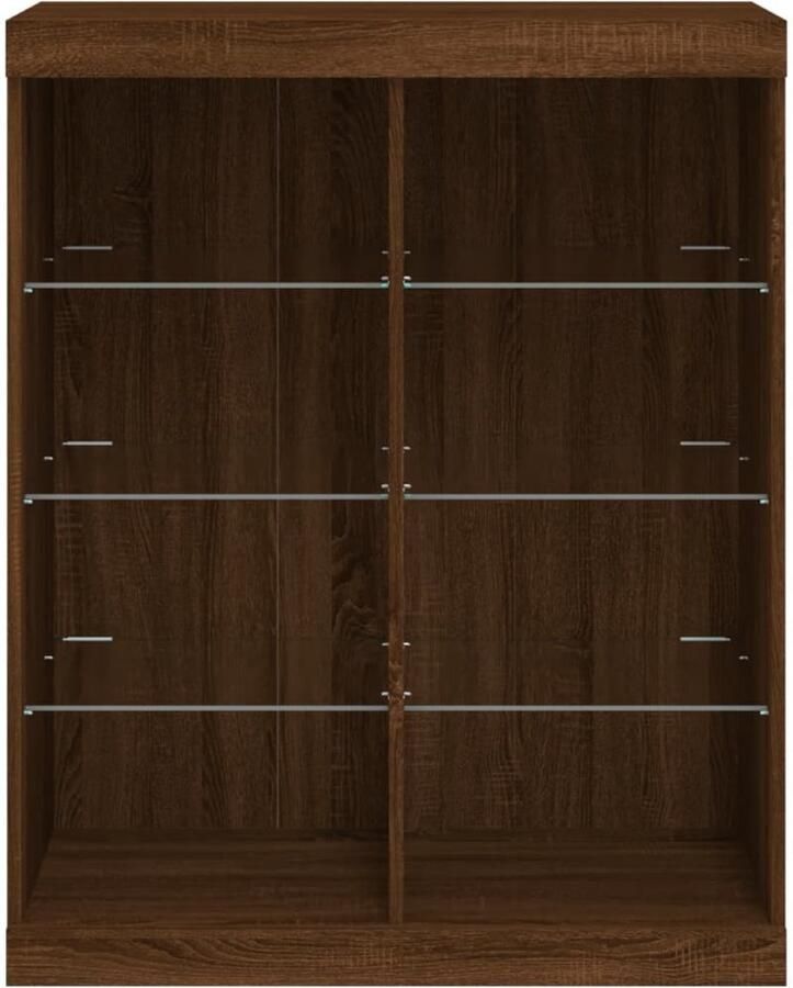 FIONERA Dressoir met LED-verlichting 81x37x100 cm bruin eikenkleur