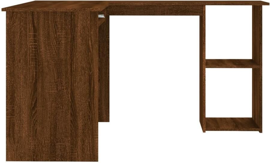 FIONERA Hoekbureau 120x140x75 cm bewerkt hout bruin eikenkleur