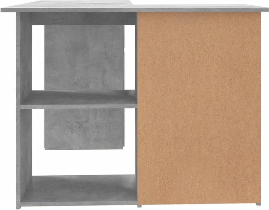 FIONERA Hoekbureau 145x100x76 cm bewerkt hout betongrijs
