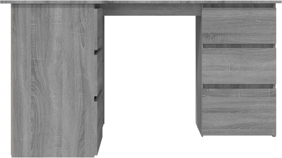 FIONERA Hoekbureau 145x100x76 cm bewerkt hout grijs sonoma eikenkleurig