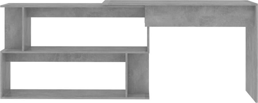 FIONERA Hoekbureau 200x50x76 cm bewerkt hout betongrijs
