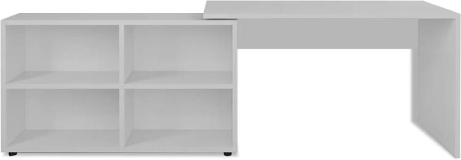 FIONERA Hoekbureau 4 schappen wit