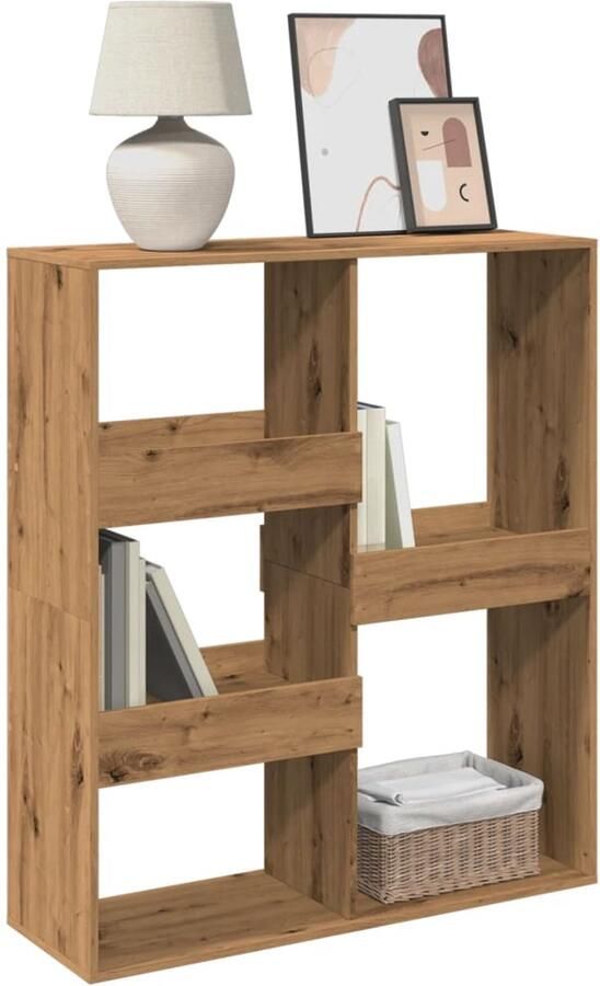 FIONERA Kamerscherm 100x33x115 cm bewerkt hout artisanaal eikenkleur