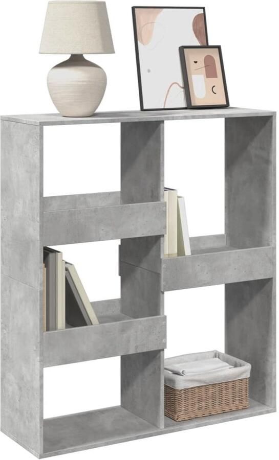 FIONERA Kamerscherm 100x33x115 cm bewerkt hout betongrijs