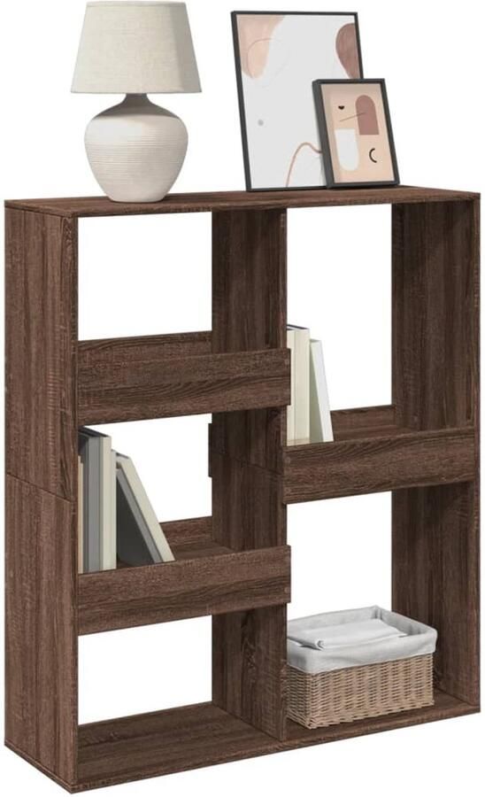 FIONERA Kamerscherm 100x33x115 cm bewerkt hout bruin eikenkleurig