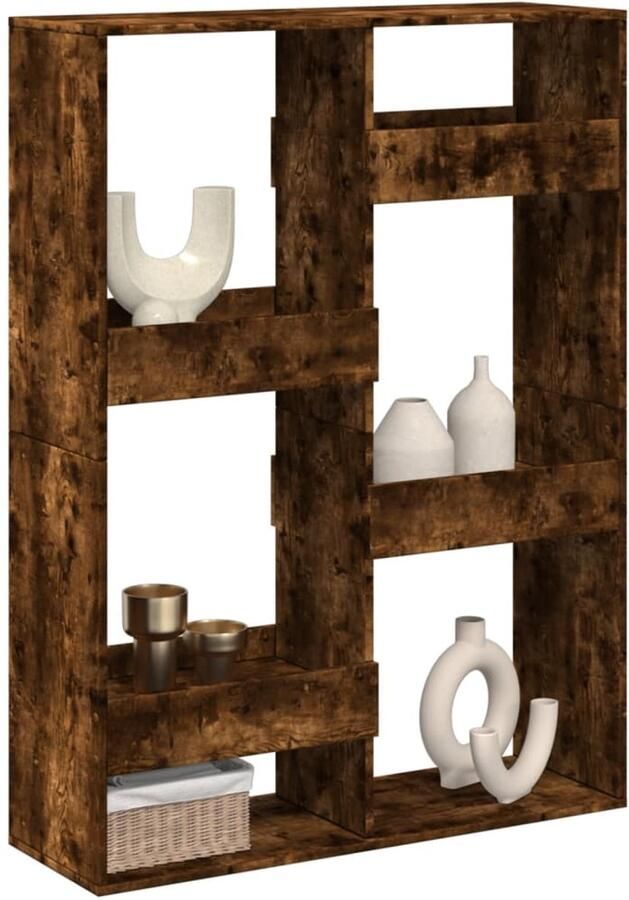 FIONERA Kamerscherm 100x33x135 cm bewerkt hout gerookt eikenkleurig