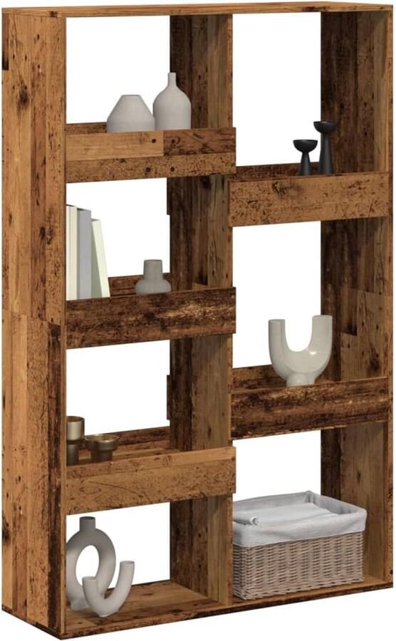 FIONERA Kamerscherm 100x33x155 5 cm bewerkt hout oud houtkleurig