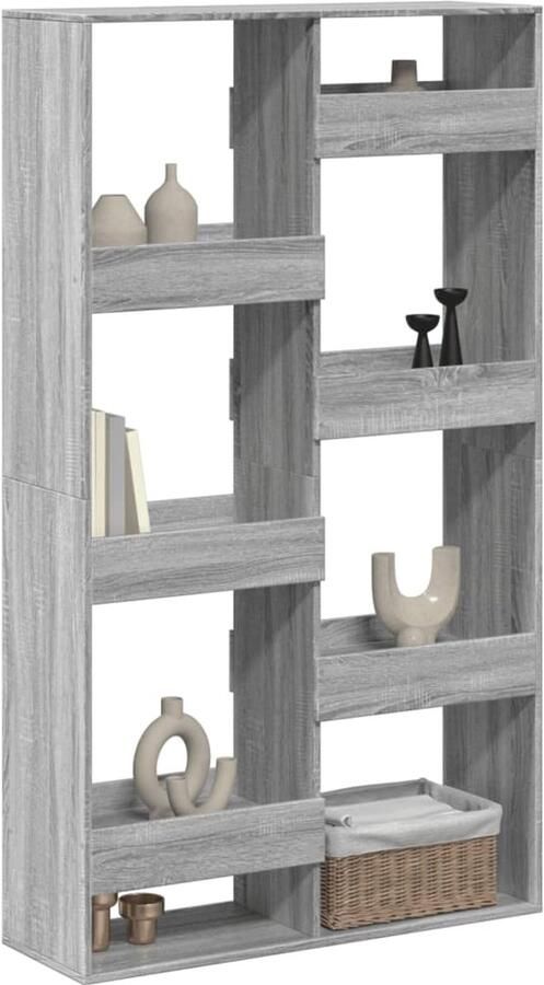 FIONERA kamerscherm 100x33x175 cm bewerkt hout grijs sonoma eikenkleur