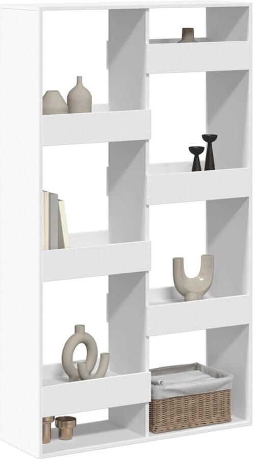 FIONERA Kamerscherm 100x33x175 cm bewerkt hout wit