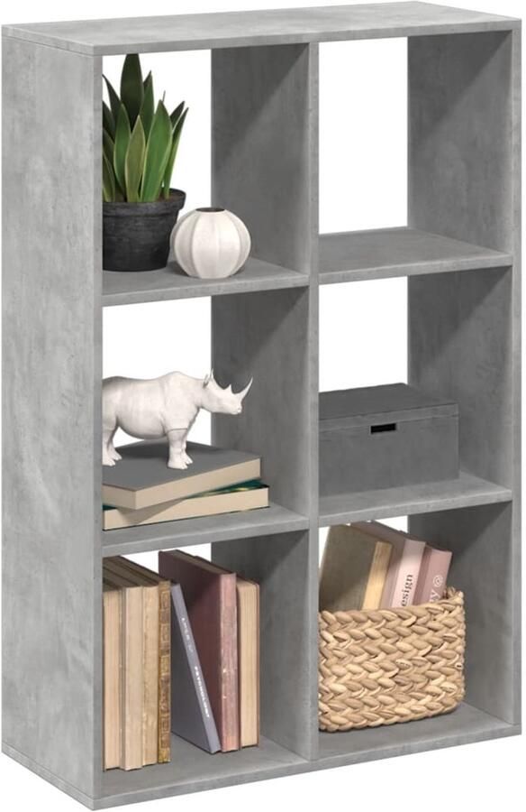 FIONERA Kamerscherm boekenkast 69 5x29x103 5 cm hout betongrijs