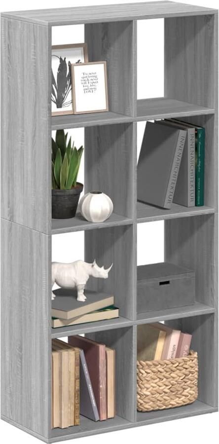 FIONERA Kamerscherm boekenkast 69 5x29x137 5 cm hout grijs sonoma eik